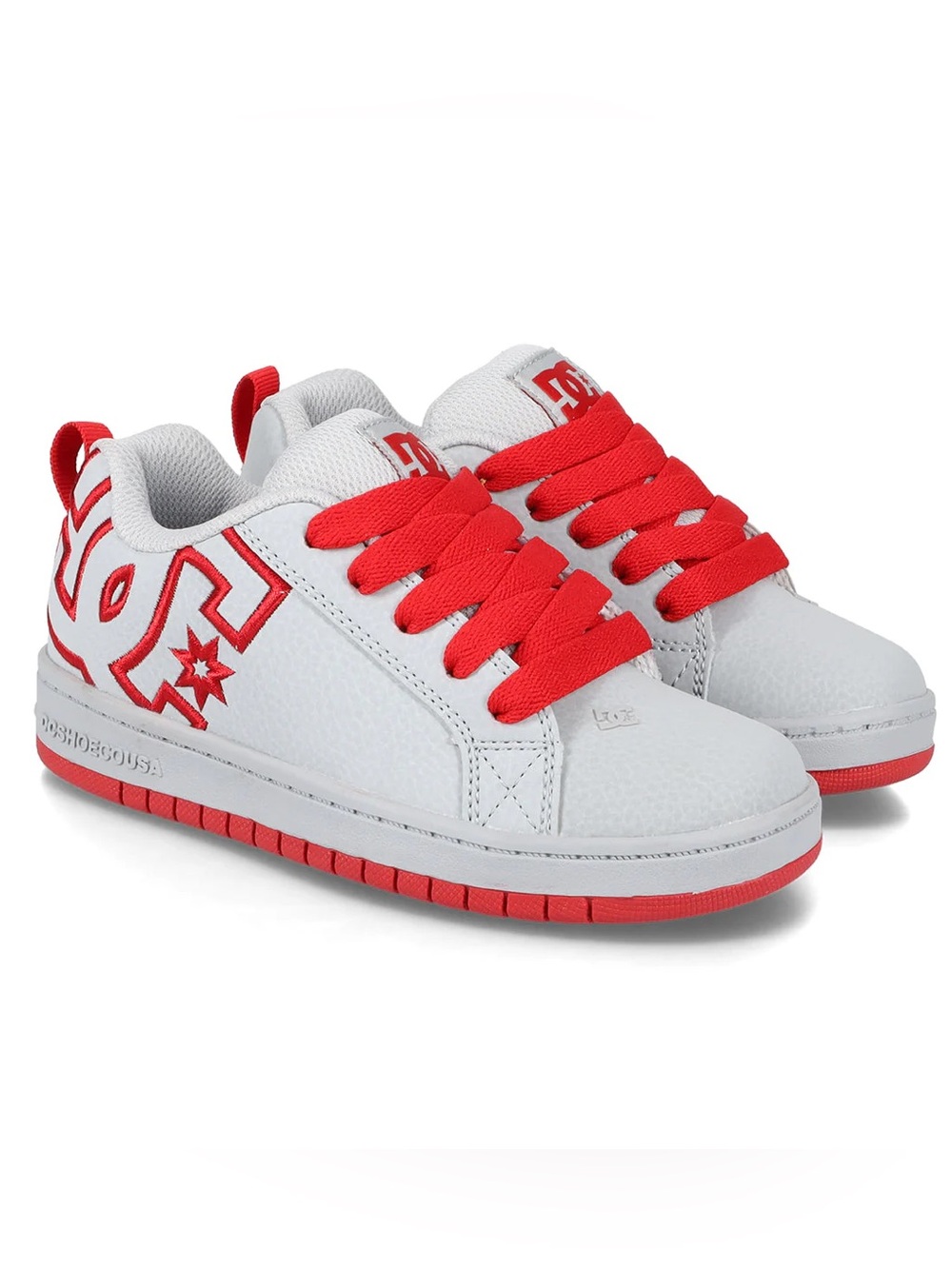DC SHOE KIDS' COURT GRAFFIK SHOES GREY & RED SIZE 2 NEW